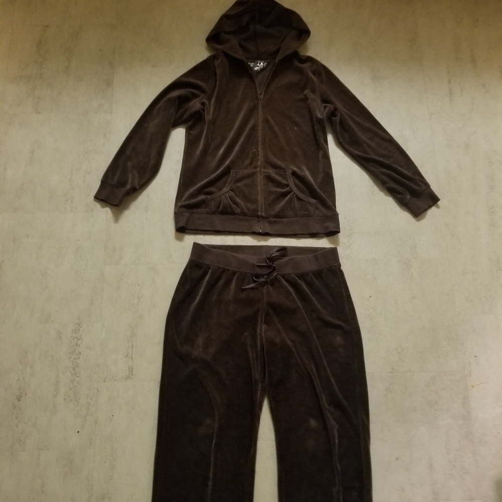 Made for Life Brown Velour Track Suits